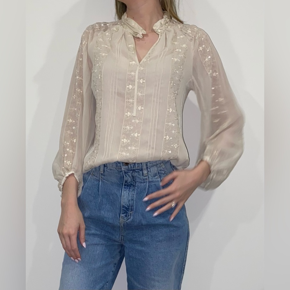 Anthropologie Cream Blouse